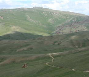 Rachel through Arts Bogd Mountain Range