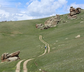 Rachel through Arts Bogd Mountain Range