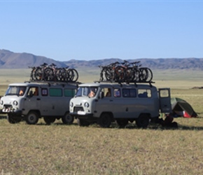 Campsite in Arts Bogd Mountain range