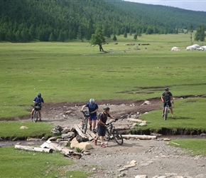 Dave et al crossing bridge