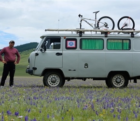 Meja and his UAZ van