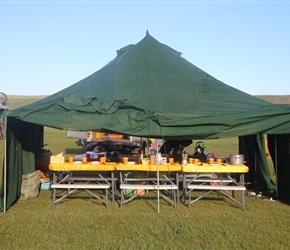 Breakfast ready in Orkhon Valley