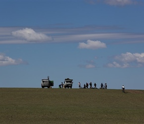 Keith approaches the UAZ Russin back up vans