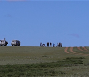 Valerie approaches UAZ back up vans