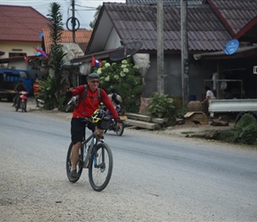 After a 25km climb , Steve makes the top