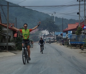 Robin seems delighted to have made it, with Sharon at top