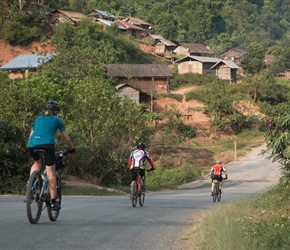 Malc and Sandra descending through village