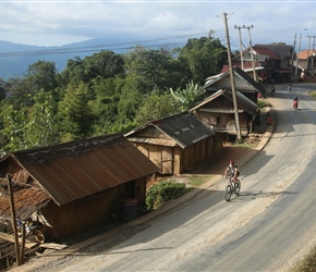 Robin through the village