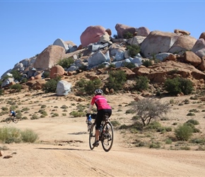 Carole heads towards Painted Rocks