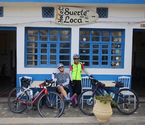 Jen and Carole at their accommodation in Sidi Ifni