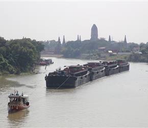 Barge and temple