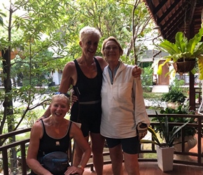 Lorna, Lynda and Elizabeth at Homestay