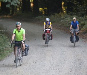 Phil descending dirt track near Shelton