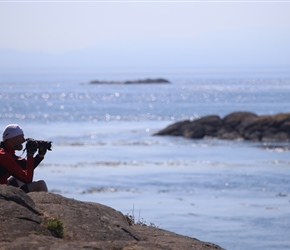 Ian watching Seals at Shark Park