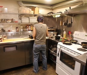 Kitchen at Base Camp cafe Powell River