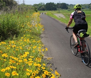 Christine on cyclepath