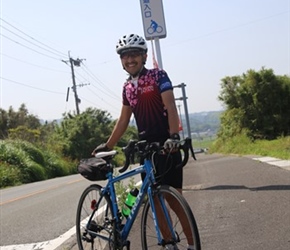 Issy at the start of the cycleway