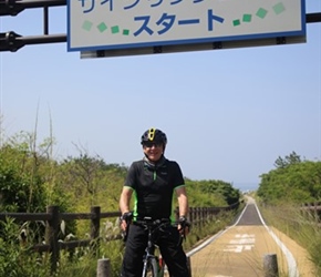 Steve Bramwell at start of cycleway