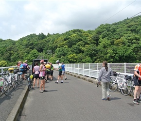 Coffee on suspension bridge