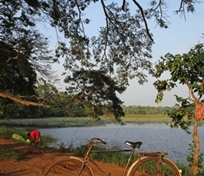 Bicycle by lake