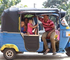 Family in tuk tuk