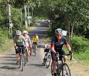 John Moares climbs towards canal