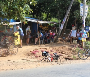 Morning Coffee stop, a bit basic, chai and dried biscuits with fruit from the van