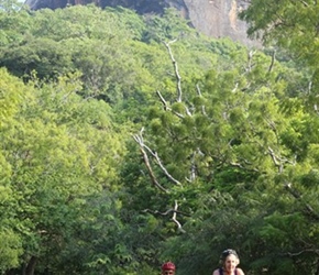 Janet Ellis with Sigiriya looming behind