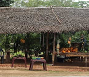 Lunch stop, a shelter where you could sit centrally and a cooking area on the right