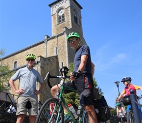 Tom and Gary by Hamois church