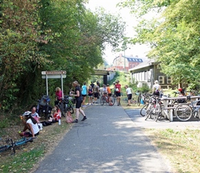 Picnic lunch on cyclepath