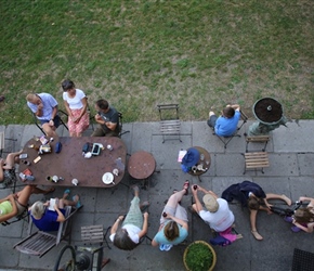 Outside table at chateau