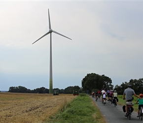 Tom and Isaac Barwood pass windmills