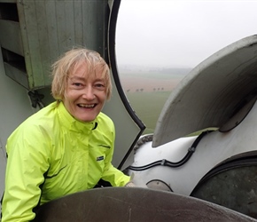 Caroline atop windmill