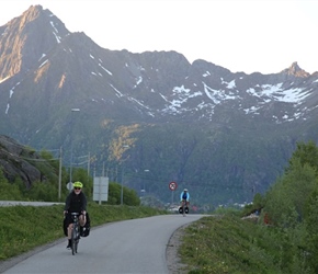 Martyn on the cyclepath from Solvaer to Kabelvag