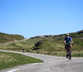 Colin descends towards Nyksund