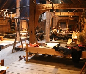 Inside Long House at Lofotr Museum