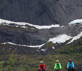 Ian, Martyn and Linda Tomalin near Nysfjord