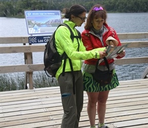 Christine and Sima checking the map