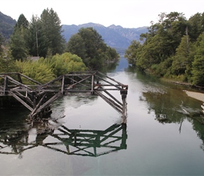 The old bridge that we passed on the new road