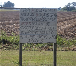 Religious board near Mount Olive