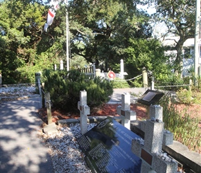 British Cemetery Ocracoke. This cemetery contains the graves of four Commonwealth sailors (two of them unidentified) who died when the armed trawler H.M. Trawler Bedfordshire was torpedoed in May 1942.