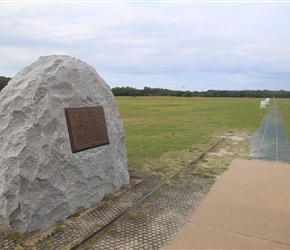 Take off point and the distances achieved shown by markers