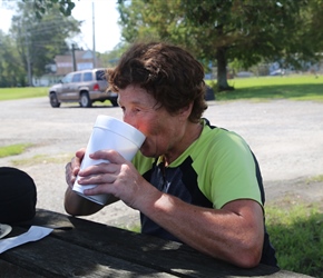 Just a small cup of tea for Linda at the gas station at Coinjock