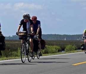 Colin et al heading for the Cedar Island Ferry