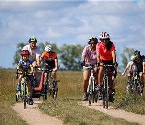 Group on canal towpath