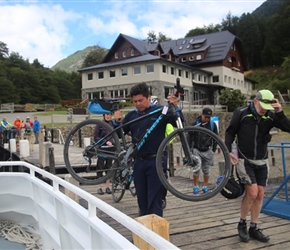 Loading bikes at Puerto Blest