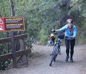 Irene Baker pushing up one of the steeper sections