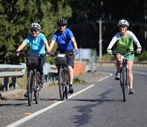 Deborah, Tony and Christine on the road from Cunco