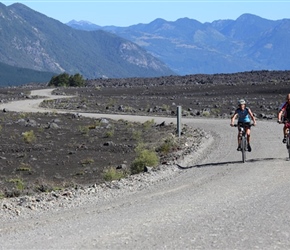 Lynne and Rob Davenport near Volcan Llaima, Chile